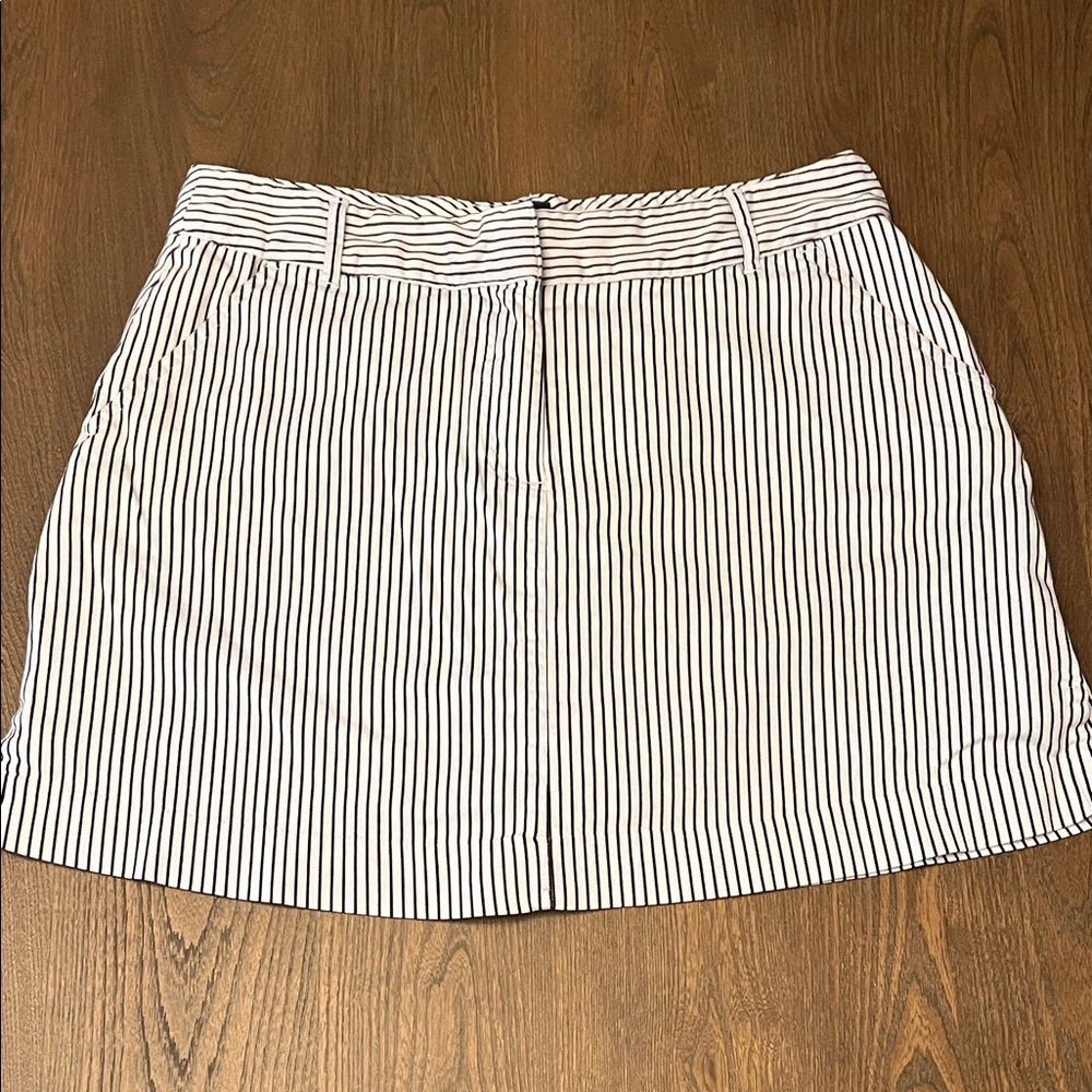 Striped Black and White Women's Skort